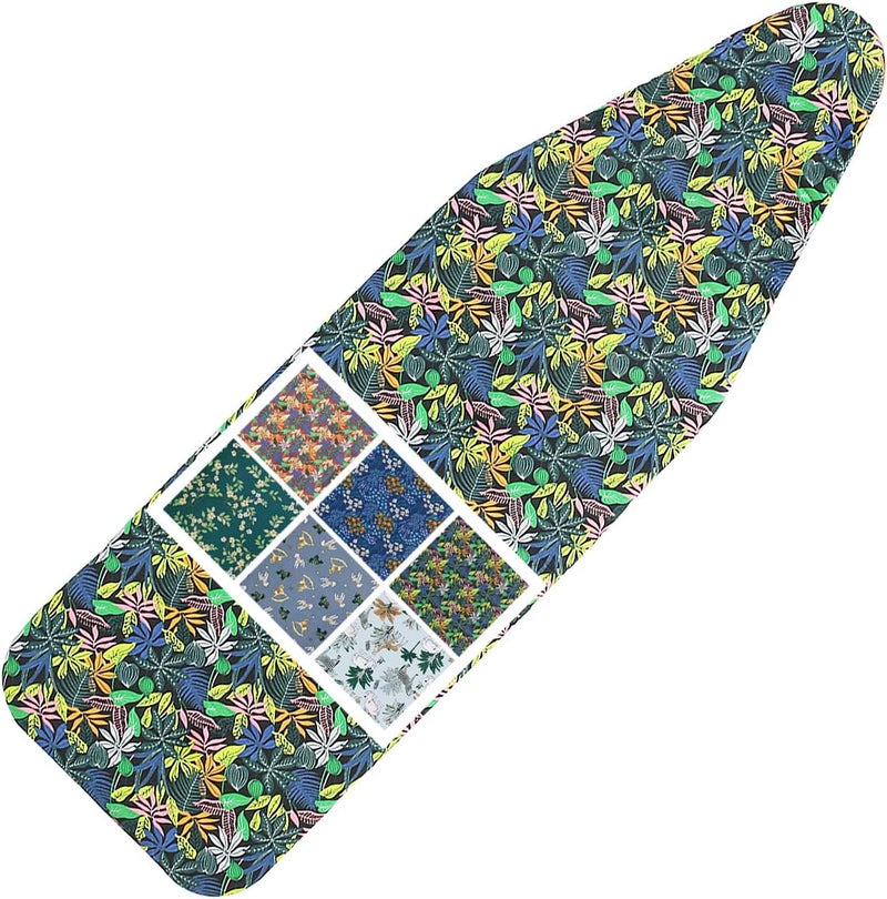 LCLW Ironing Board Cover and Pad Standard Size 15 x 54,3 Pairs of Hook and Loop Fastener Straps,Elastic Edges,2 Layers Ironing Board Cover with Thick Padding (C Pattern) - Image 1